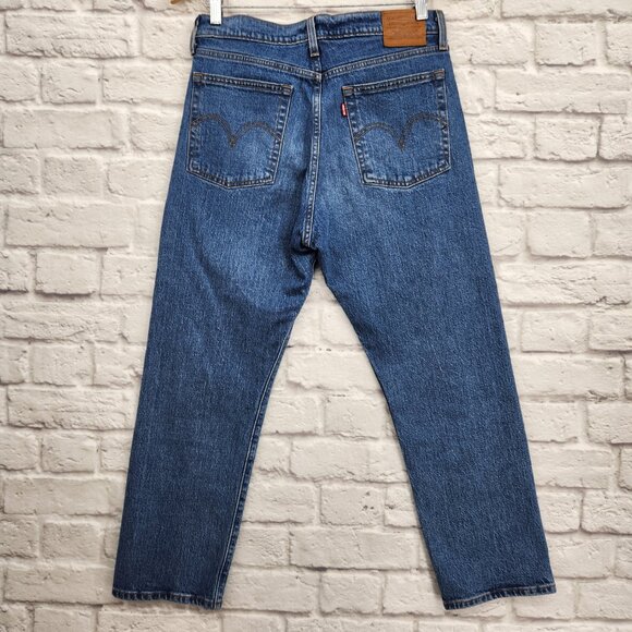 Levi's Women's Wedgie Straight High Rise Button Fly Cropped Denim Jeans Size 29 - Picture 5 of 14